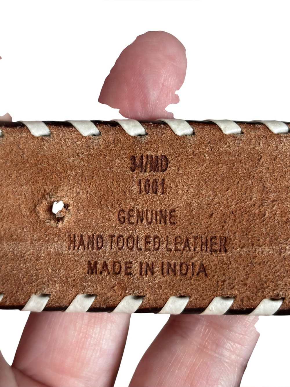 Circle Y of Yoakum Tooled/Painted Leather Belt - Picture 4 of 7